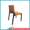 China Classical Luxury Saddle Leather Dining Chair with Wooden Frame